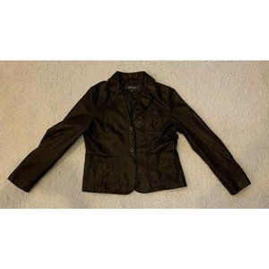 Kenneth Cole Reaction Brown Leather Blazer|Jacket
